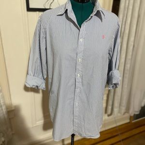 Ralph Lauren Blue White Stripped button long shirt